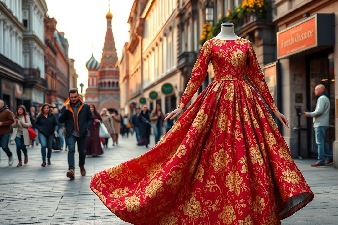 Модное зимнее платье больших размеров из теплого материала, расположенное в уютном интерьере