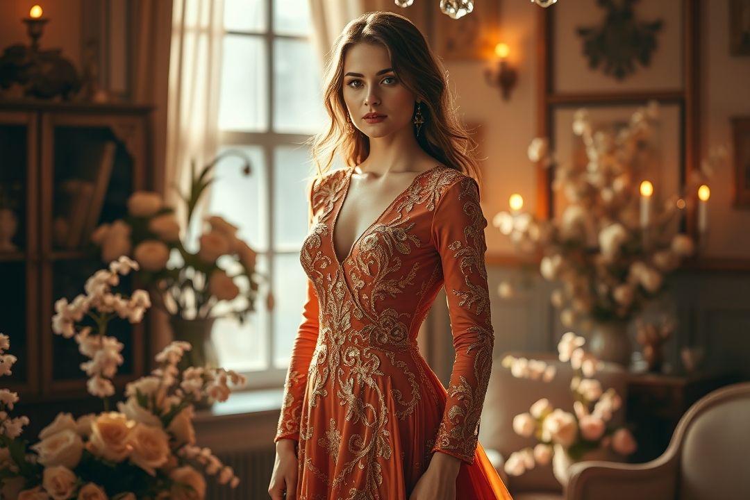 Платье из легкого шифона с пышной юбкой и корсетом