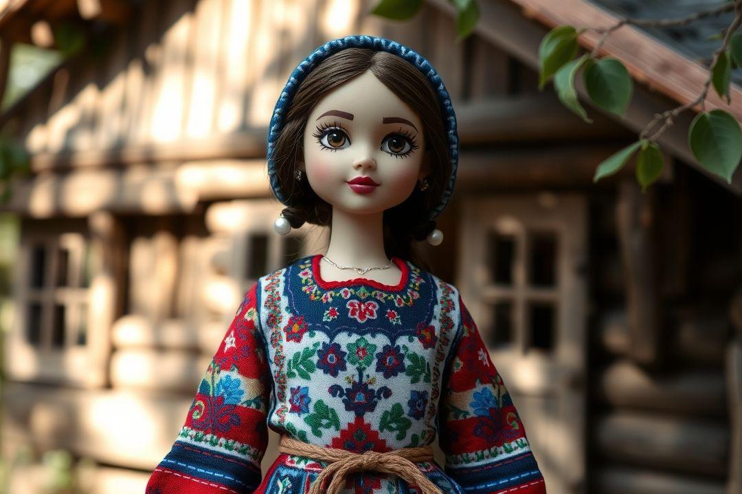 Ходячая кукла Нина на светлом фоне