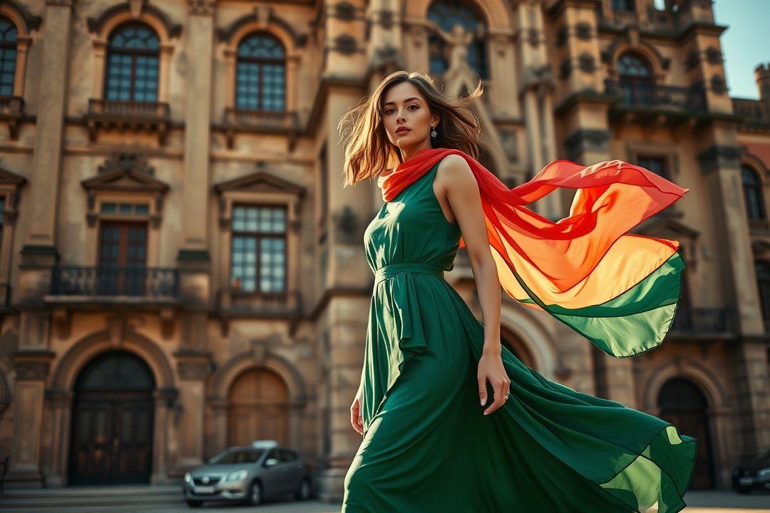 Летнее платье с цветочным принтом на фоне пляжа