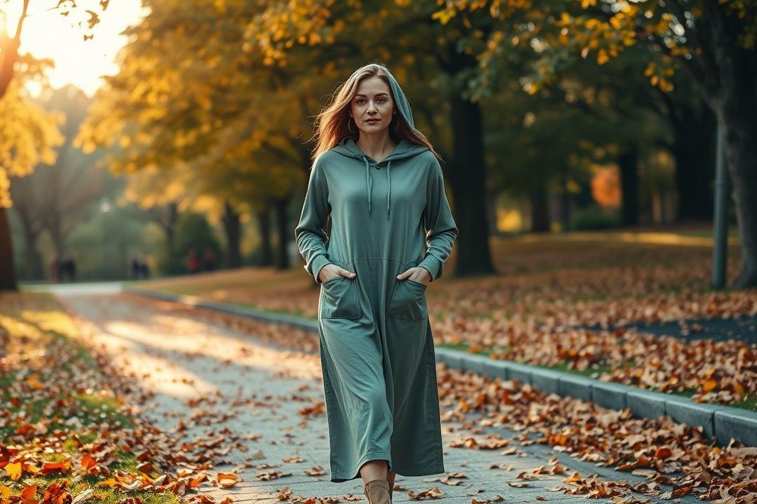 Элегантное длинное платье с капюшоном, штапель, пастельные тона, вечерний стиль