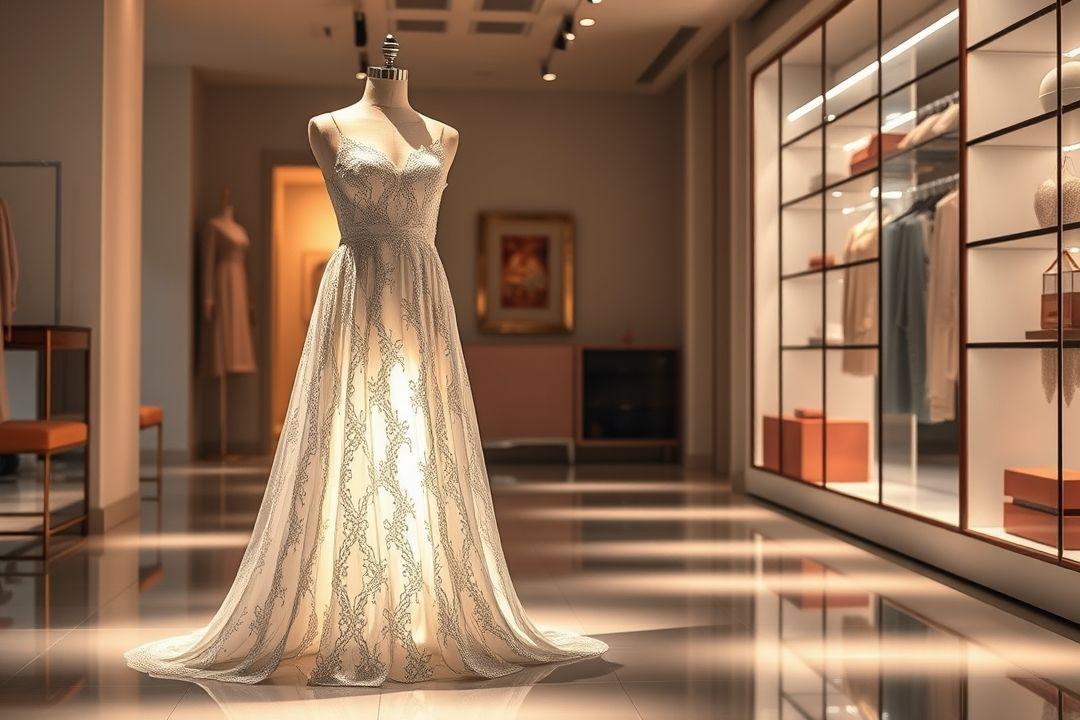 Платье в белый горох с поясом на деревянном стуле