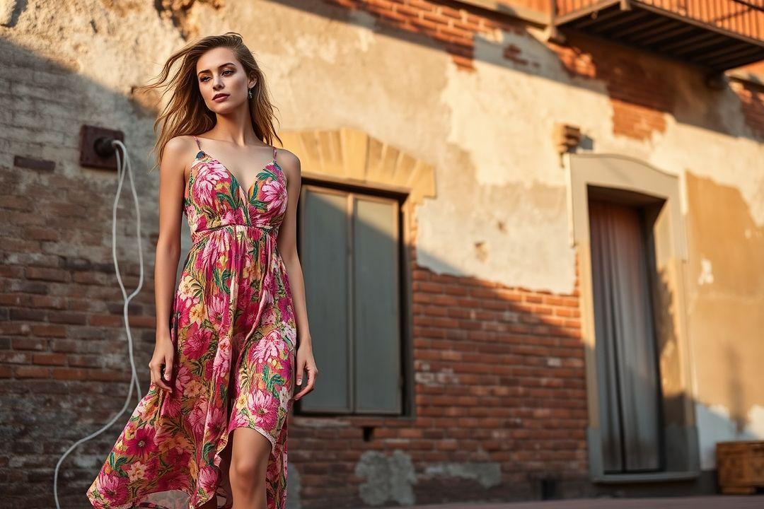 Мультиколор платье Roxy с коротким рукавом на пляже