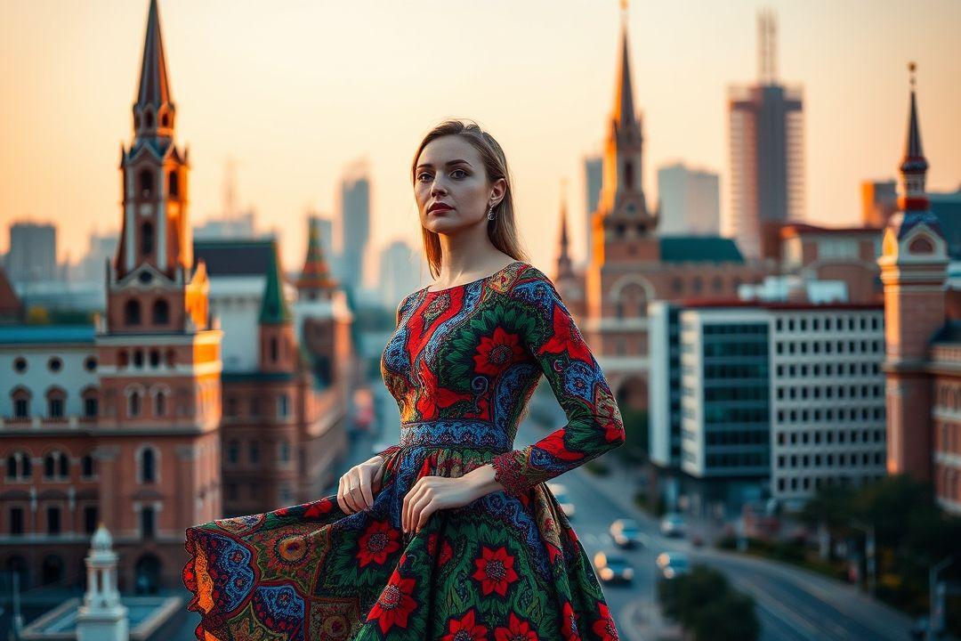 Мила Романовская в вечернем платье на улице Санкт-Петербурга