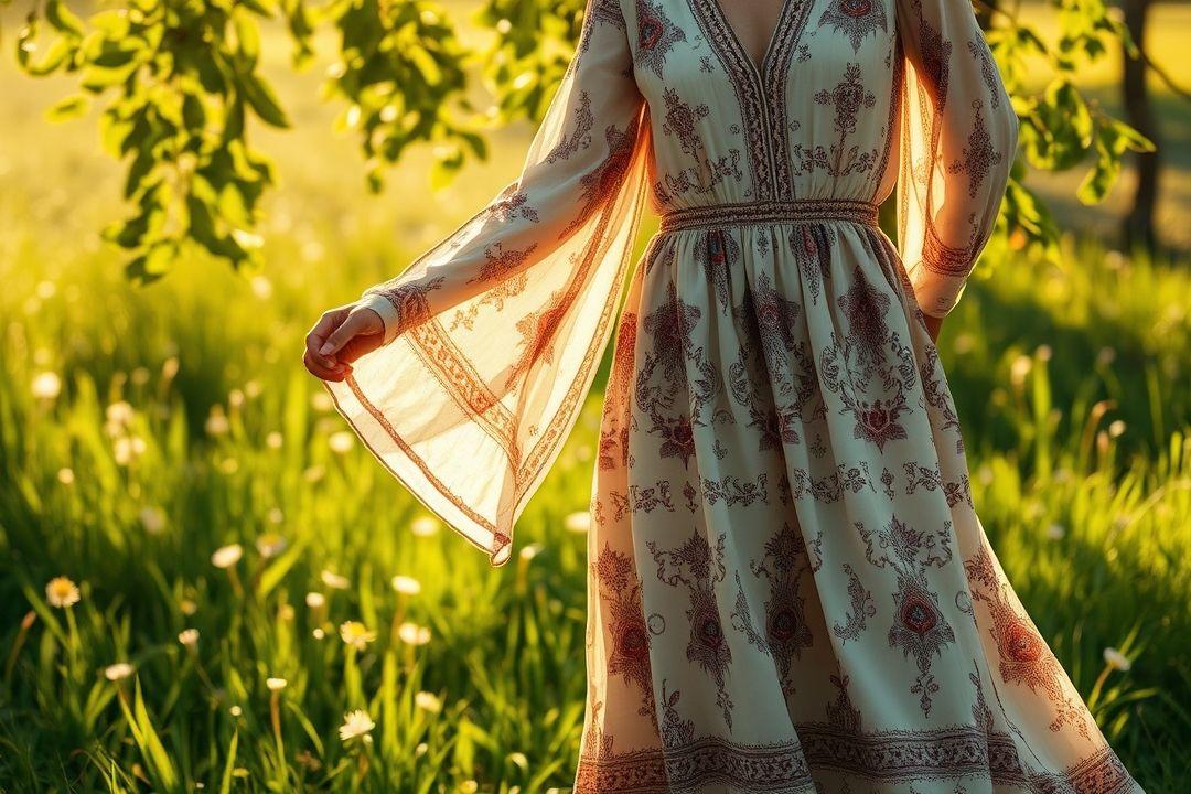 Платье с узкими рукавами и металлическими вставками