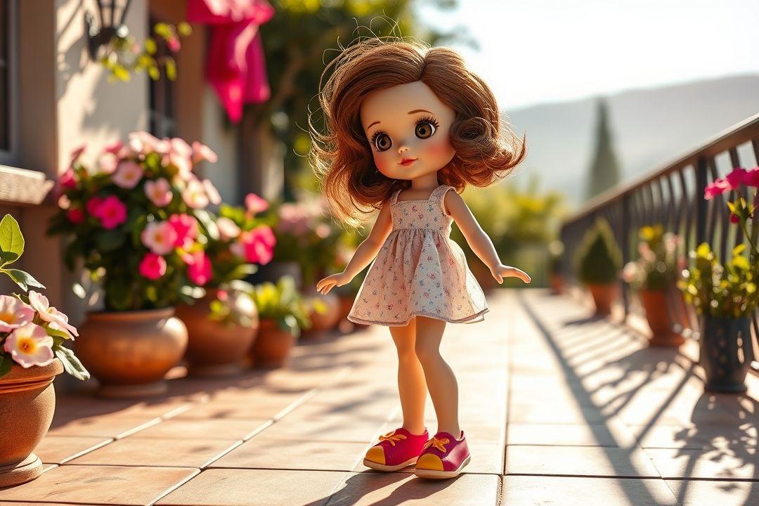 Кукла Нина в окружении старинных игрушек