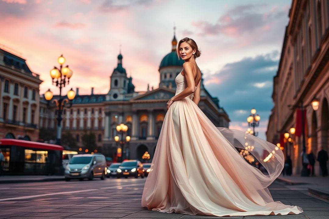 Классическое черное итальянское платье на фоне уютного ресторана