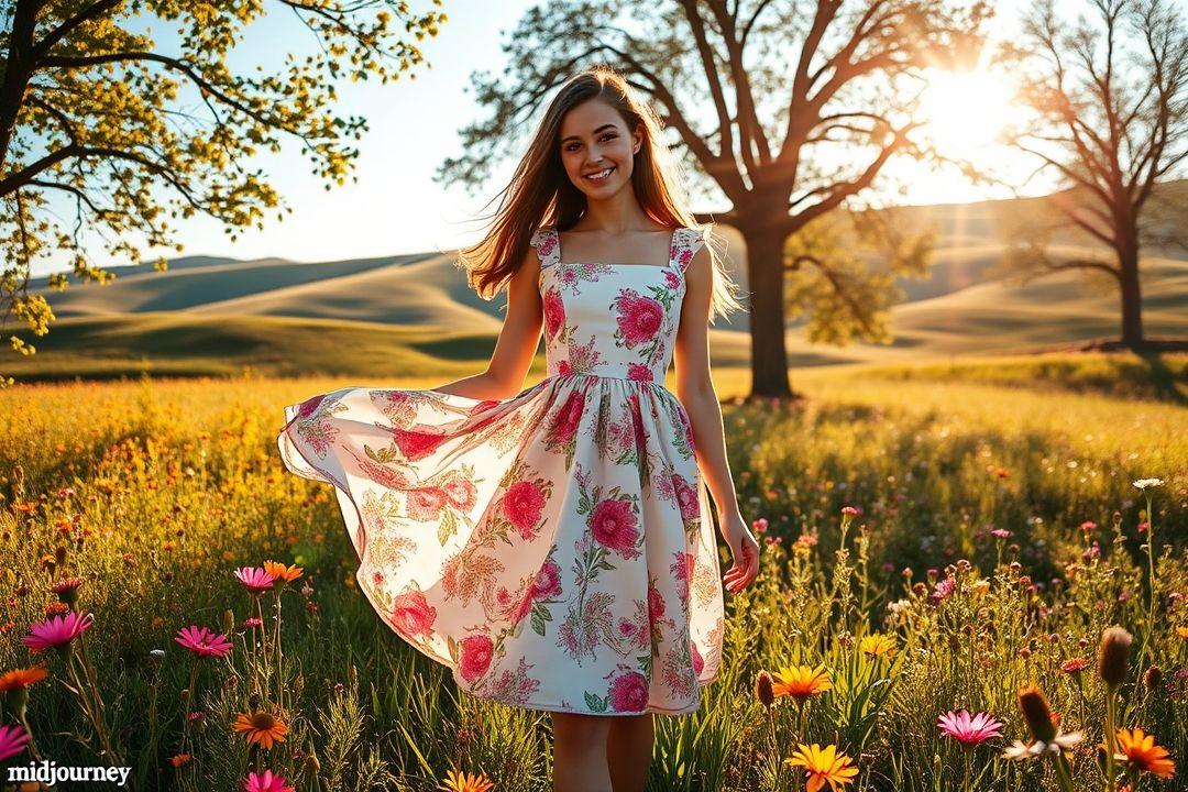  Платье из штапеля с открытыми плечами