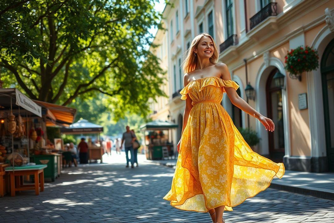 Изысканное платье с кружевом на фоне старинной церкви