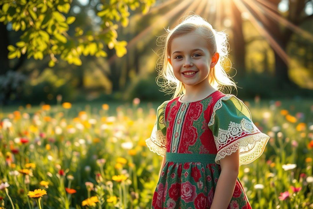  Платье с цветочным мотивом и пышной юбкой