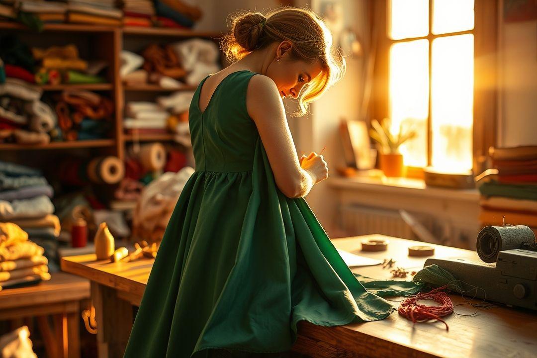 Усеченное платье на манекене, показывающее изменения