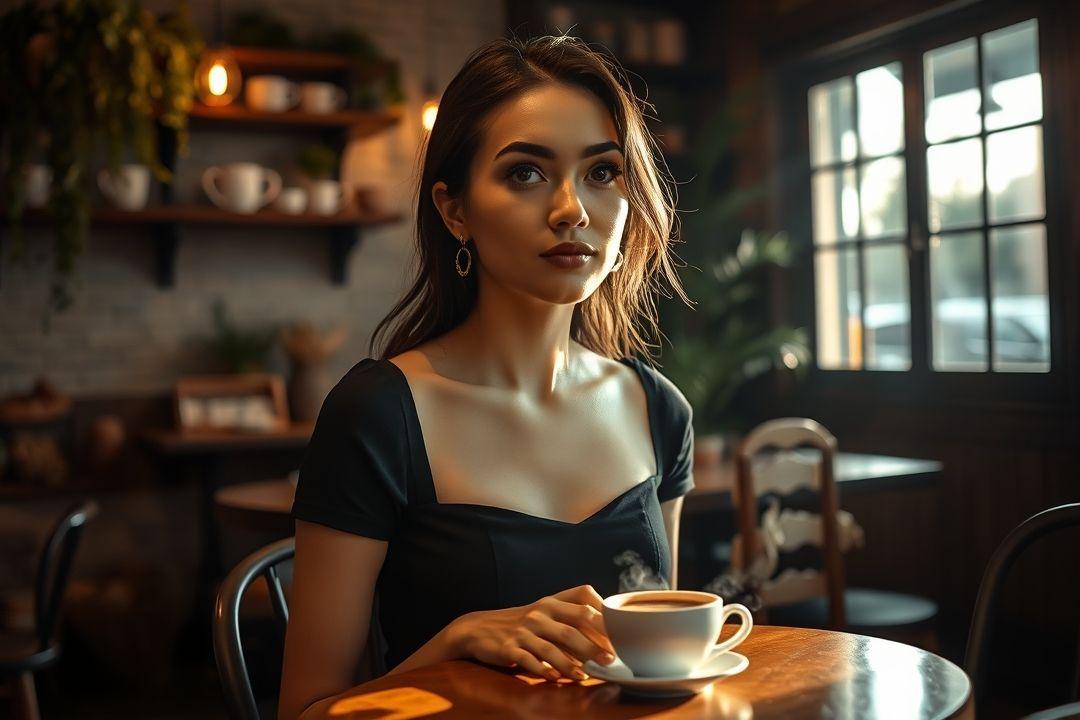 Короткое черное платье и стильные аксессуары на столе.