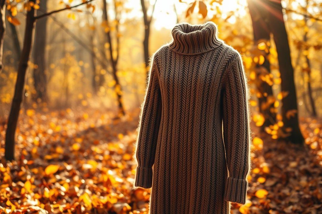 Платье с oversize-силуэтом и стильной расцветкой для зимнего сезона.