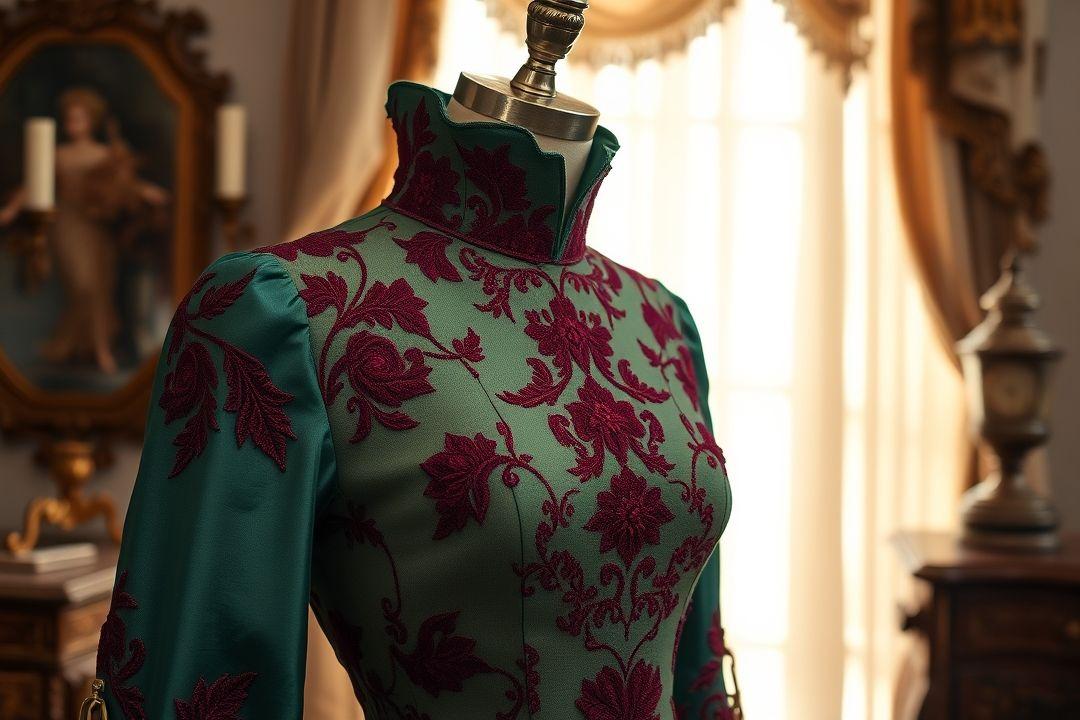 Платье с цветочными аппликациями и плиссировкой на юбке.