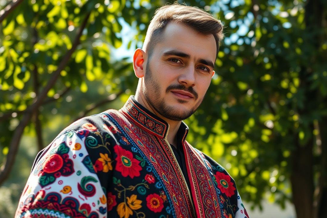 Платье черкешенки с длинными рукавами и широкими юбками