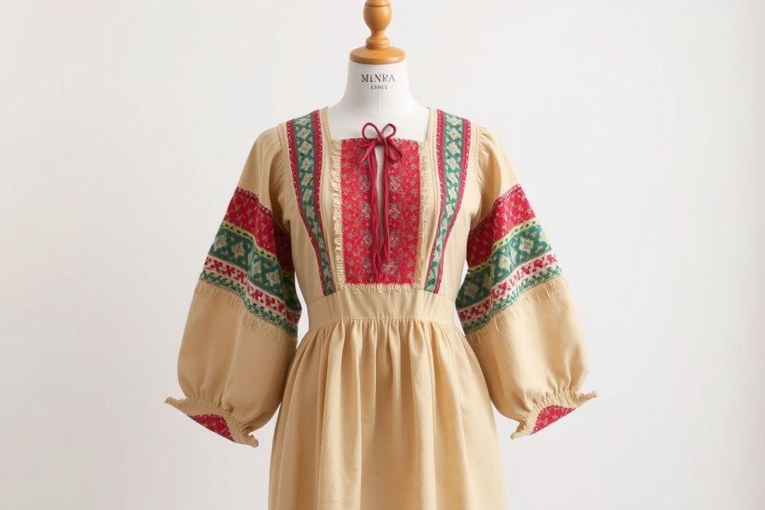 Женщина в белом льняном платье на фоне природы
