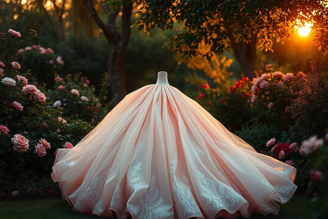  Платье из мягкой текстурированной ткани с рукавами-фонариками