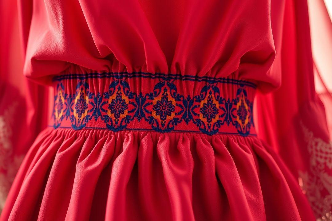 руки, аккуратно убирающие резинку с талии платья