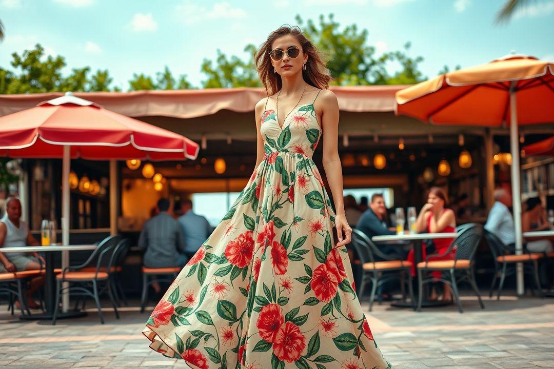  Стильное макси платье с открытыми плечами на вечернем мероприятии