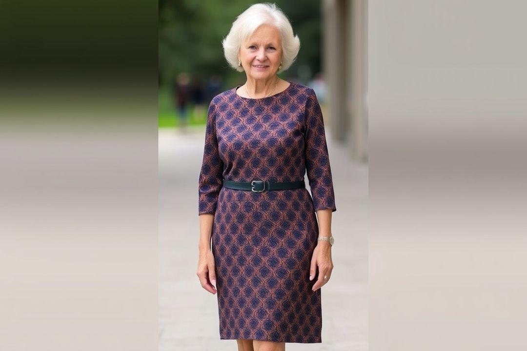 Платье-футляр для женщин 60+