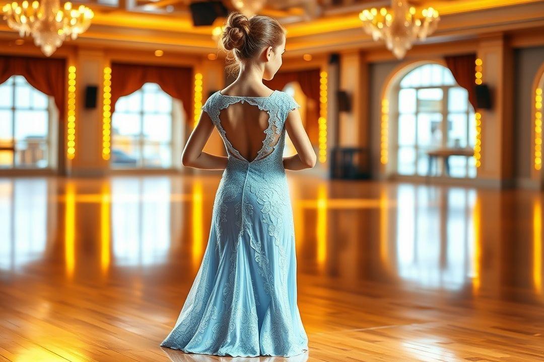Бальное платье латина для юниоров, белое с черной полоской, короткое