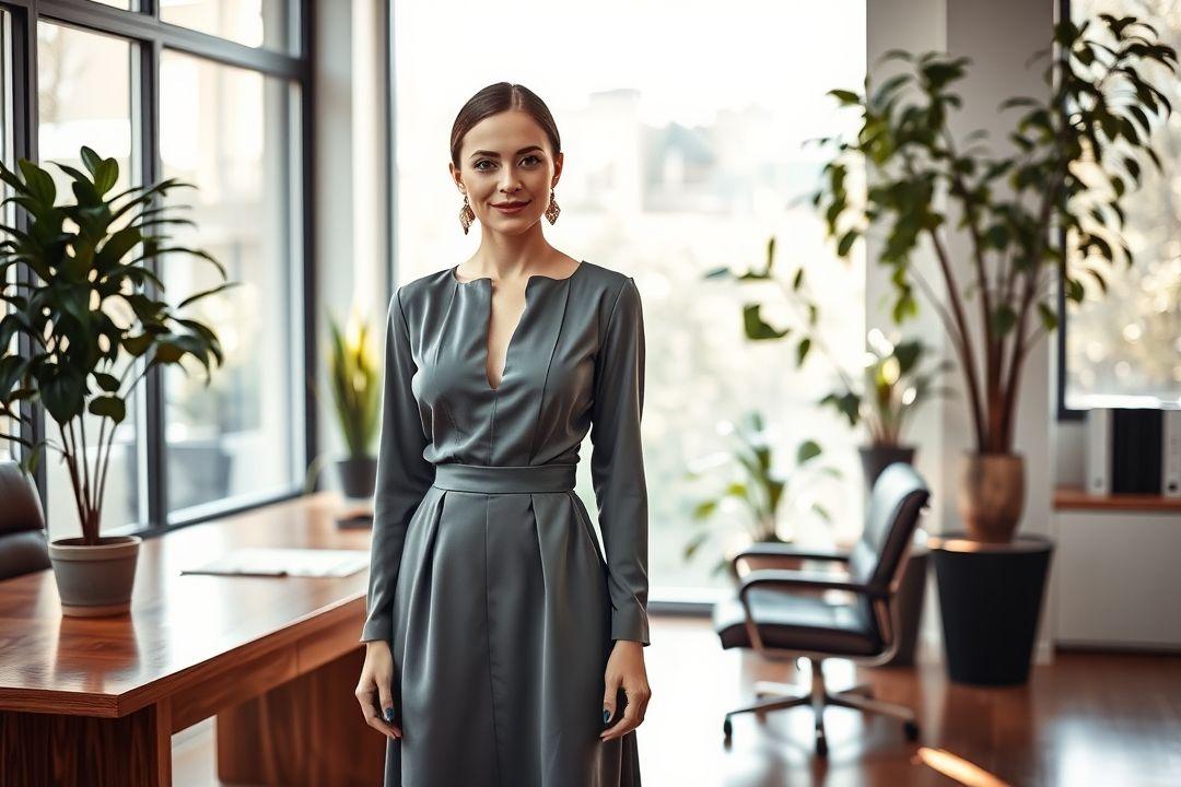 Платье с большим декольте, золотое, блестящее, с асимметричным подолом