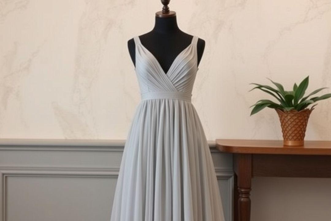  Элегантное женское платье в горошек на улице