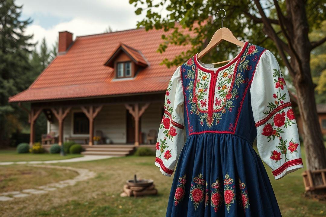 Платье с открытыми плечами на фоне цветущего сада