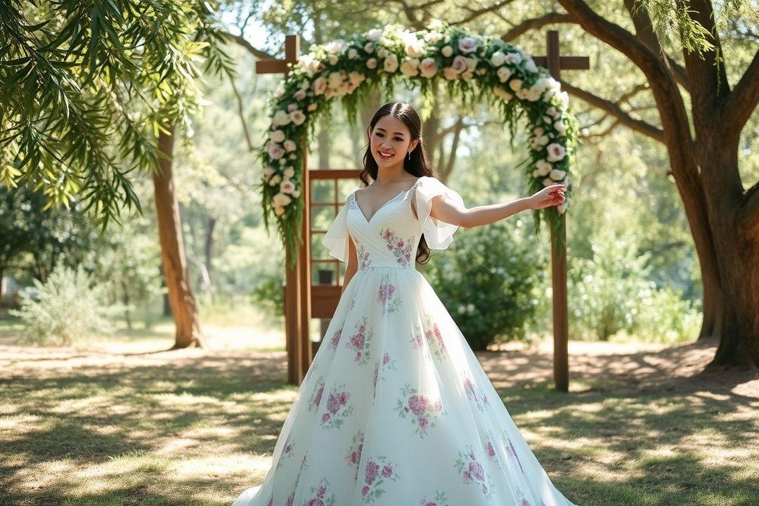  Свадебное платье с узким силуэтом и шлейфом из перьев