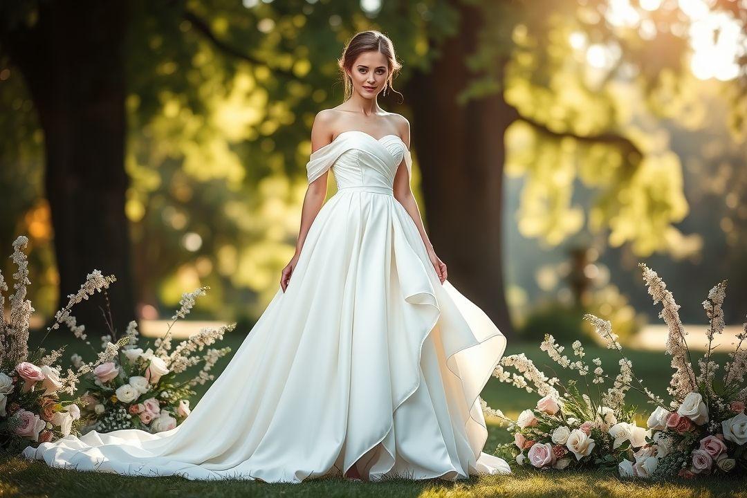  Белое платье с воланами и глубоким вырезом спереди