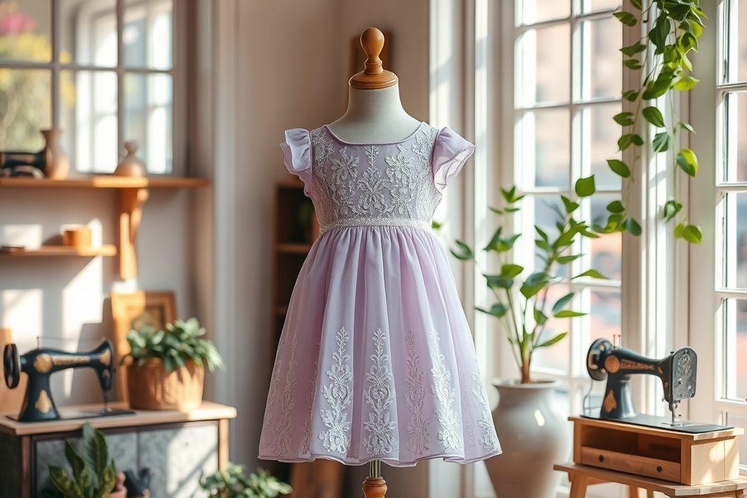 Девочка в черном платье с белыми горошками, играющая на улице