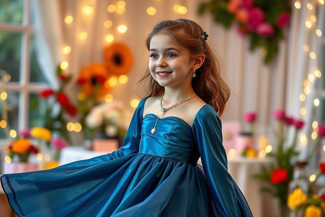 Нежное платье для девочки 12 лет, украшенное бисером и стразами