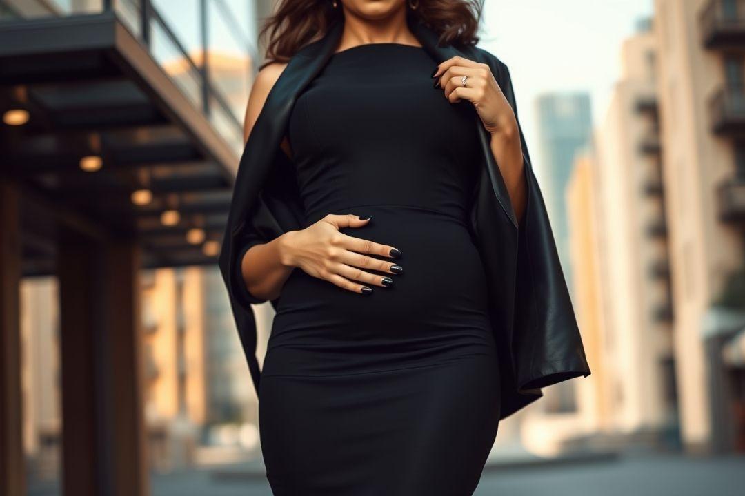 Маникюр с черным платьем, ногти с стразами