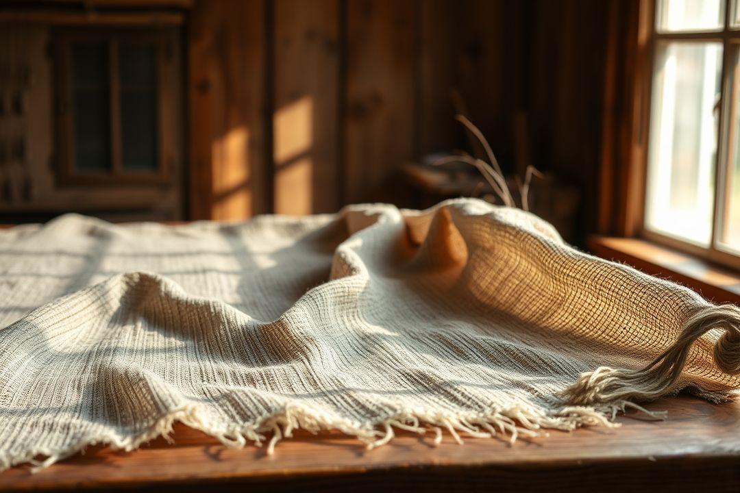 Женщина, примеряющая шерстяное платье перед зеркалом