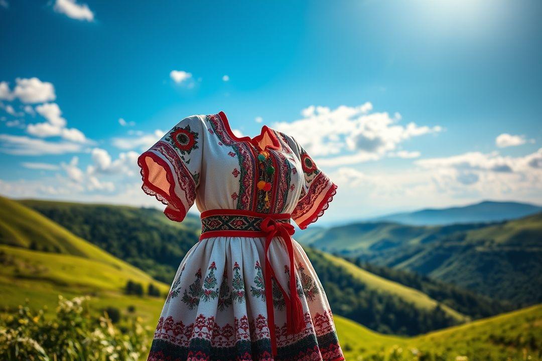 Платье черкешенки с многоуровневой юбкой