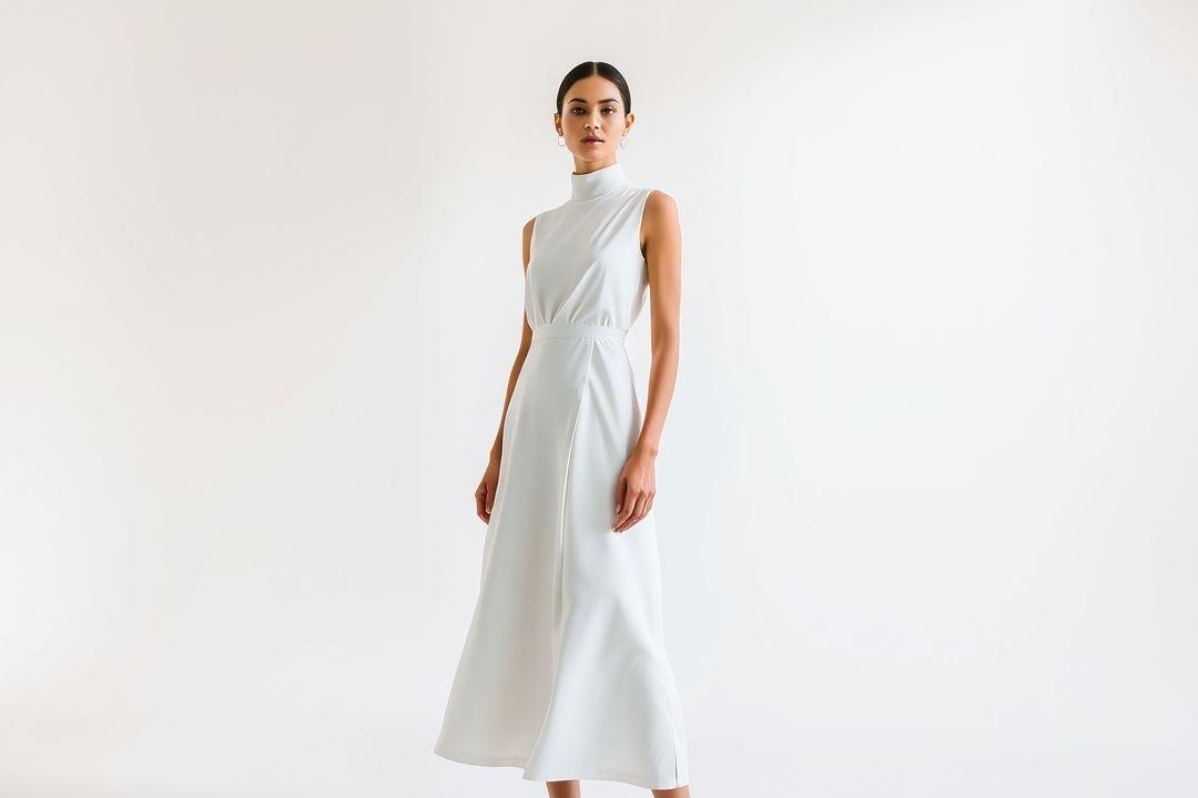  Очаровательное белое платье с цветочными аппликациями и женственными деталями