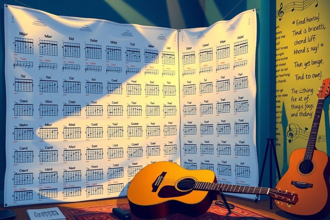 Женщина, танцующая в вечернем платье с гитарой в руках