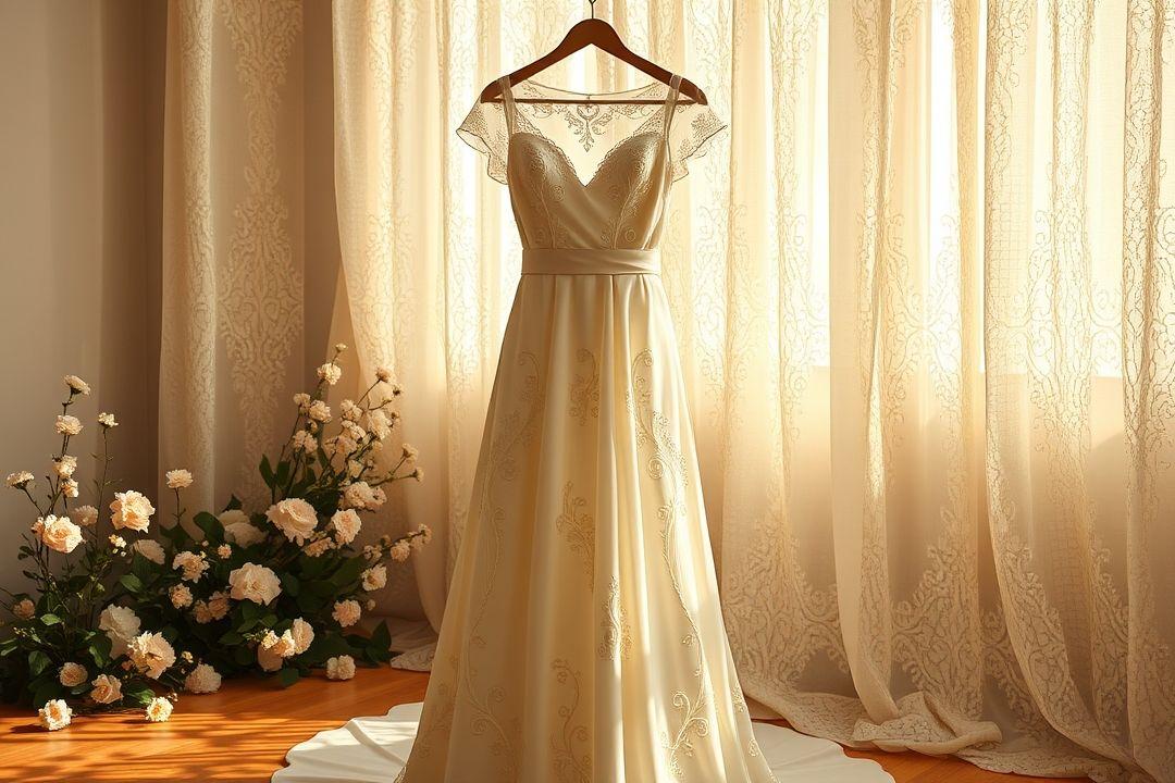  Классическое свадебное платье с плоским корсетом и простым дизайном