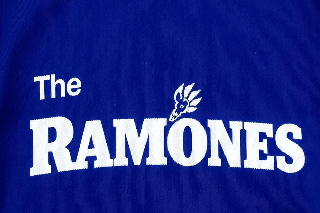 Платье с элементами Ramones, бело-синее