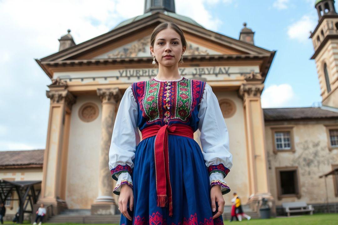 Платье на выпускной из шёлка с открытыми плечами на фоне школы
