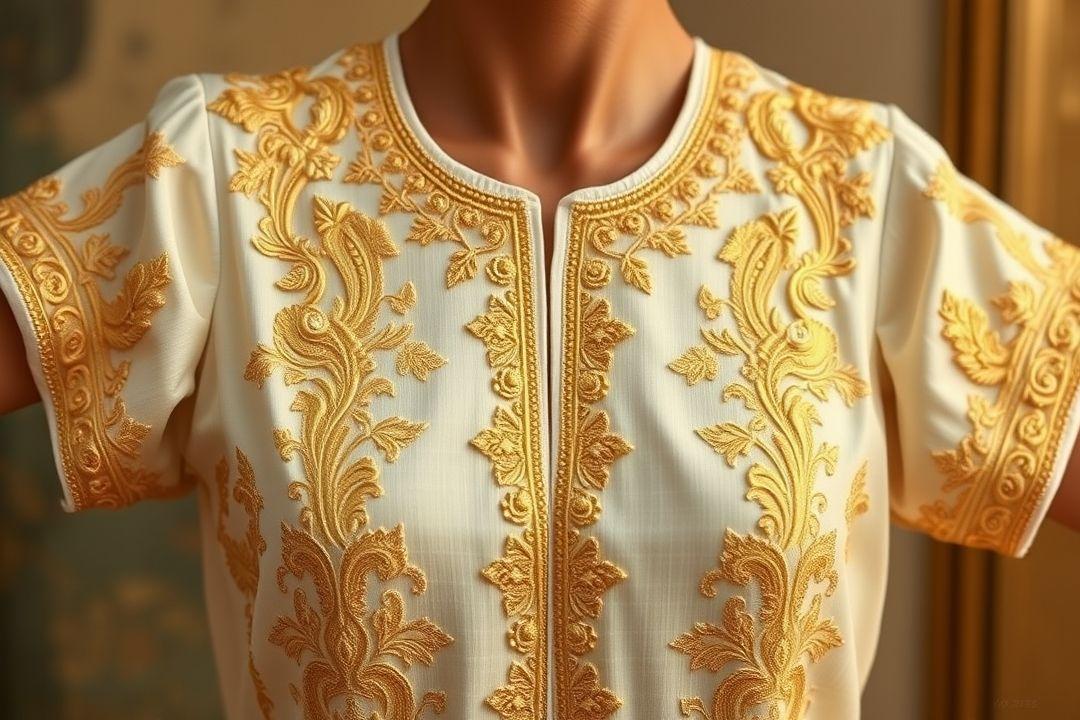  Платье с вышивкой и аппликацией