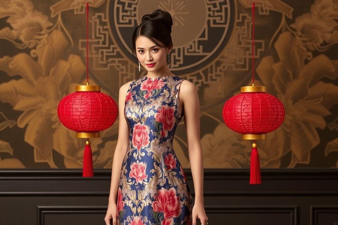  Сочное вечернее платье в стиле cheongsam
