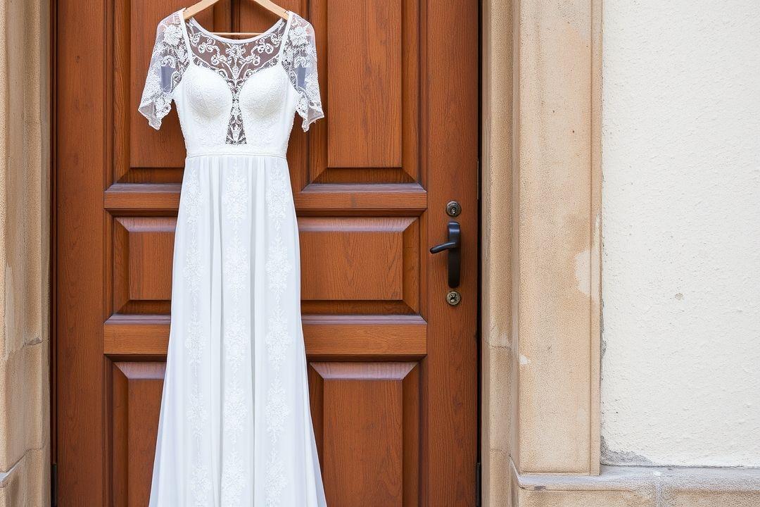 Белое длинное платье, развевающееся на берегу океана