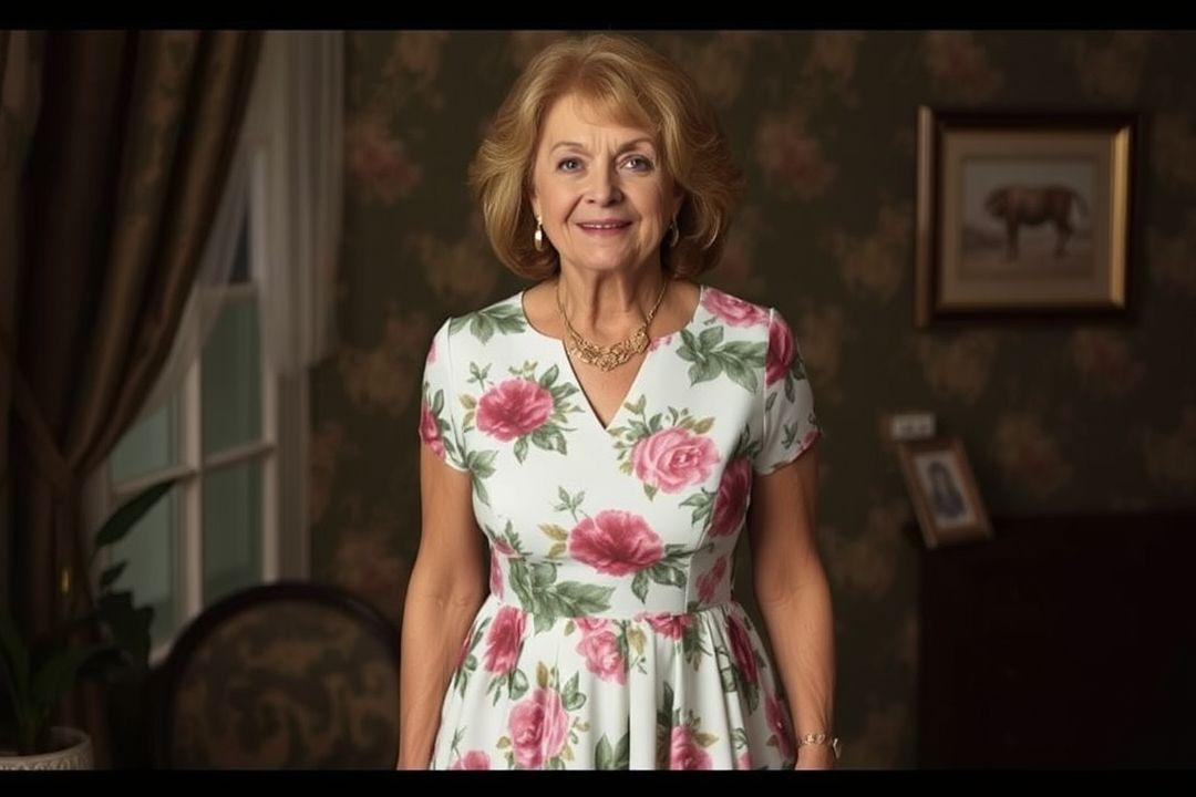 Платье с рукавами-фонариками для дам 60 лет, стильное и комфортное