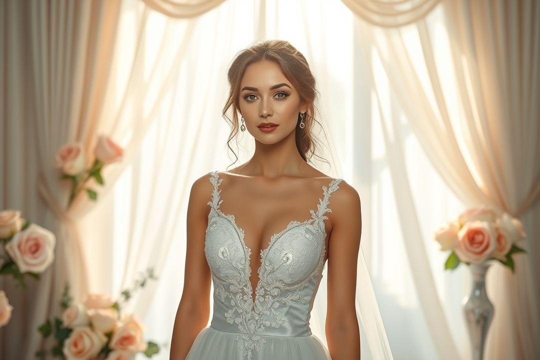 Свадебное платье с кружевом и открытыми плечами, белого цвета
