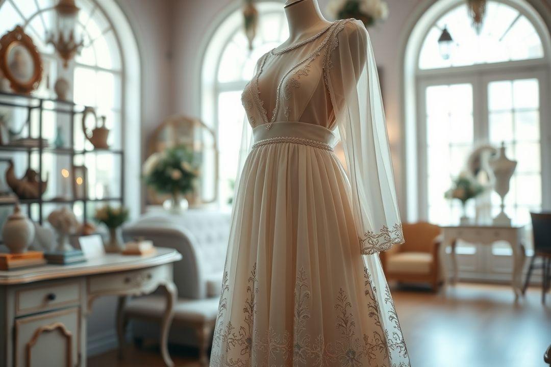 Платье с открытыми плечами, украшенное кружевом